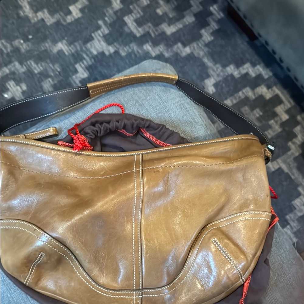 Coach Tan Hobo Bag with Classic Design